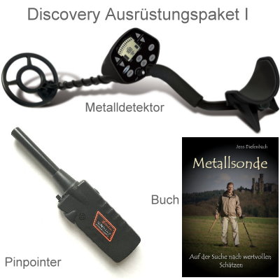 Metalldetektor Ausrüstungspaket Discovery 3300 mit Black Huntmate Pinpointer