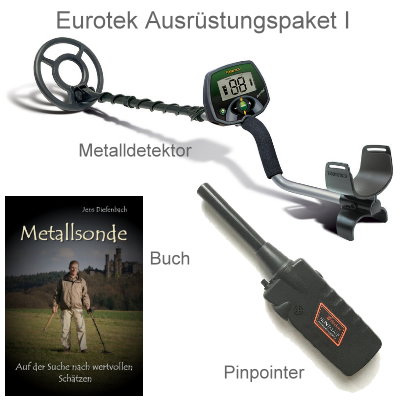 Teknetics Eurotek (LTE) Basispaket (Metalldetektor & Black Huntmate Pinpointer & Schatzsucherhandbuch)